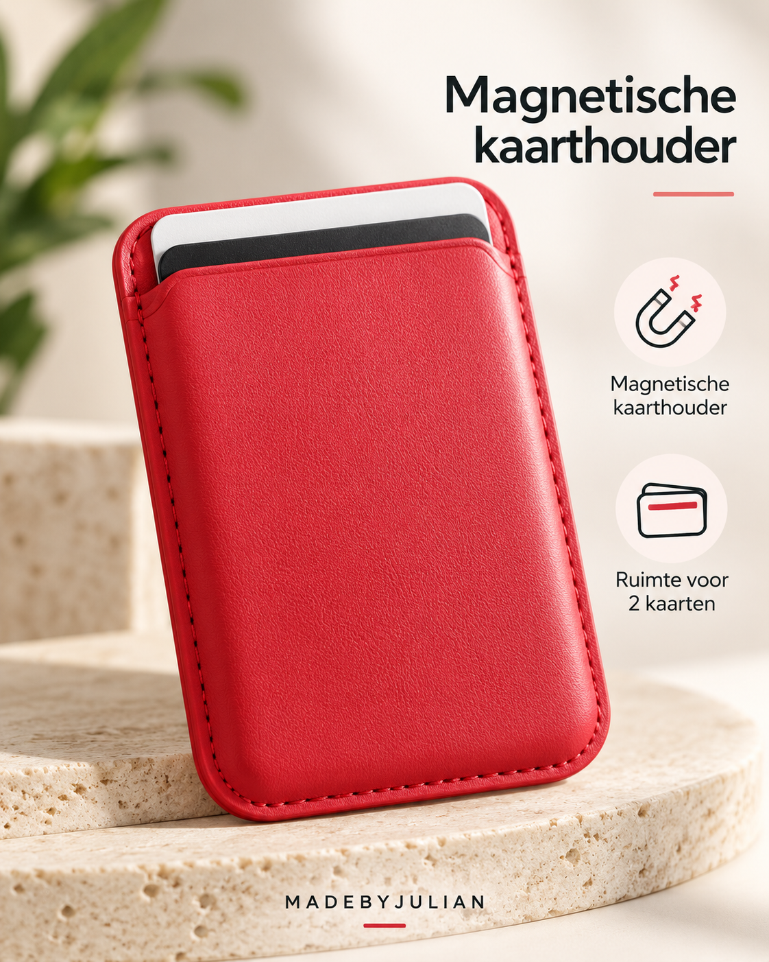 Magnetische kaarthouder met gravure