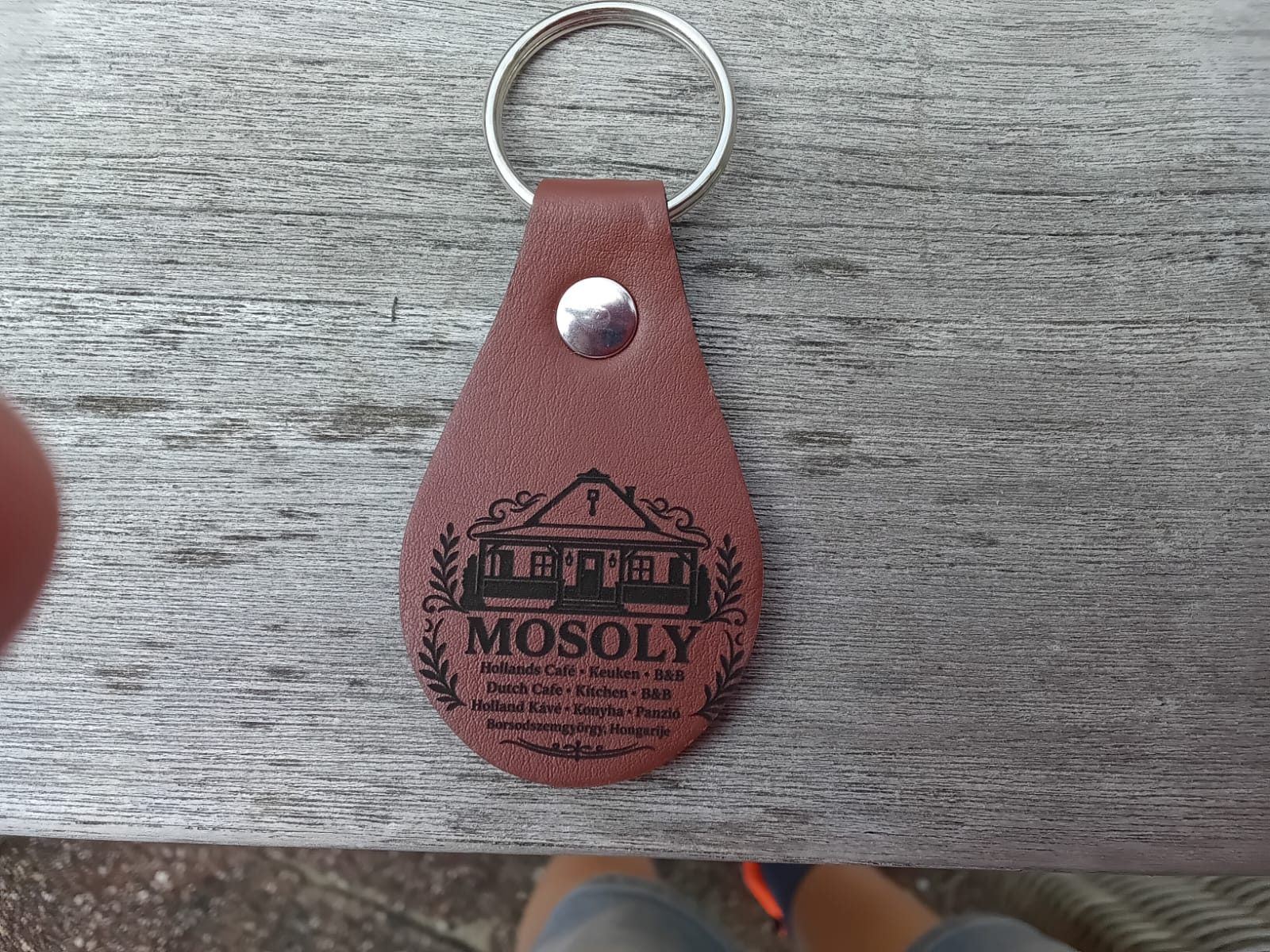 Voorbeeld van logo op sleutelhanger